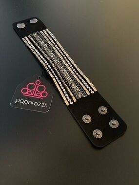 paparazzi Black and Silver Multi-Row Bracelet
